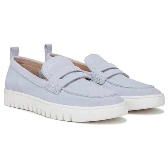 Vionic Shoes - Vionic Uptown Powder Blue Suede Penny Loafers Sz 9.5